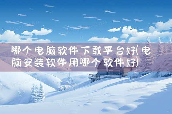 哪个电脑软件下载平台好